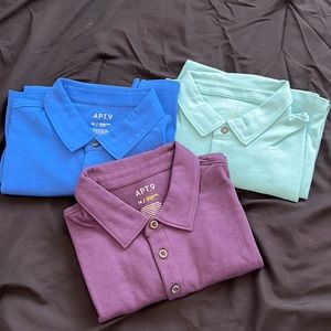 Men’s NWOT polo shirts, short sleeve, Apt 9 size medium
